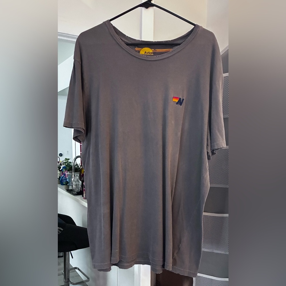 Aviator Nation distressed soft gray T-shirt, NWOT XL